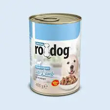 RoDog Sos İçinde Parça Etli Konserve Yavru Köpek Maması – Kuzu Etli (12 x 400g)