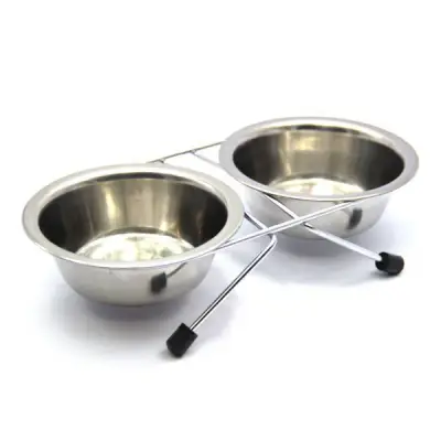 Nunbell Çelik Mama Kabı İkili Tel Ayaklı 21cm